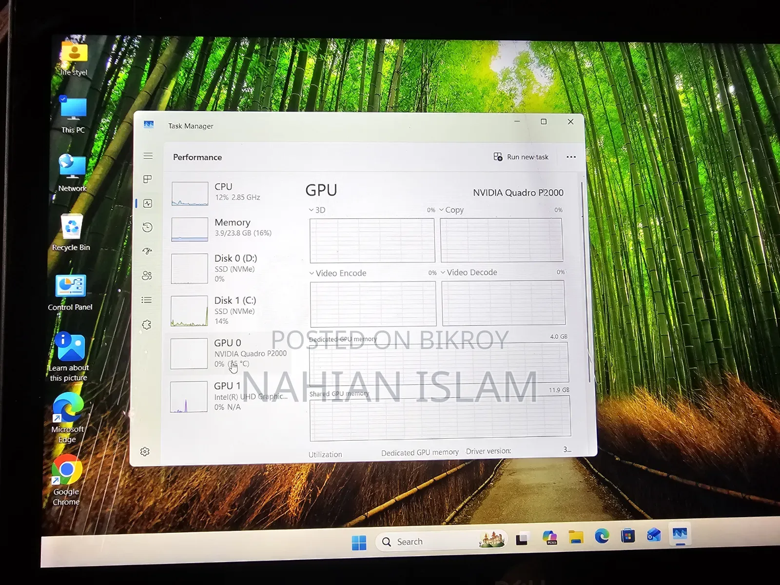 Laptop Dell Precision 7530 24GB Intel Core i7 SSD 256GB