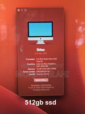 Desktop Computer Apple iMac 16GB Intel Core i5 SSD 500GB