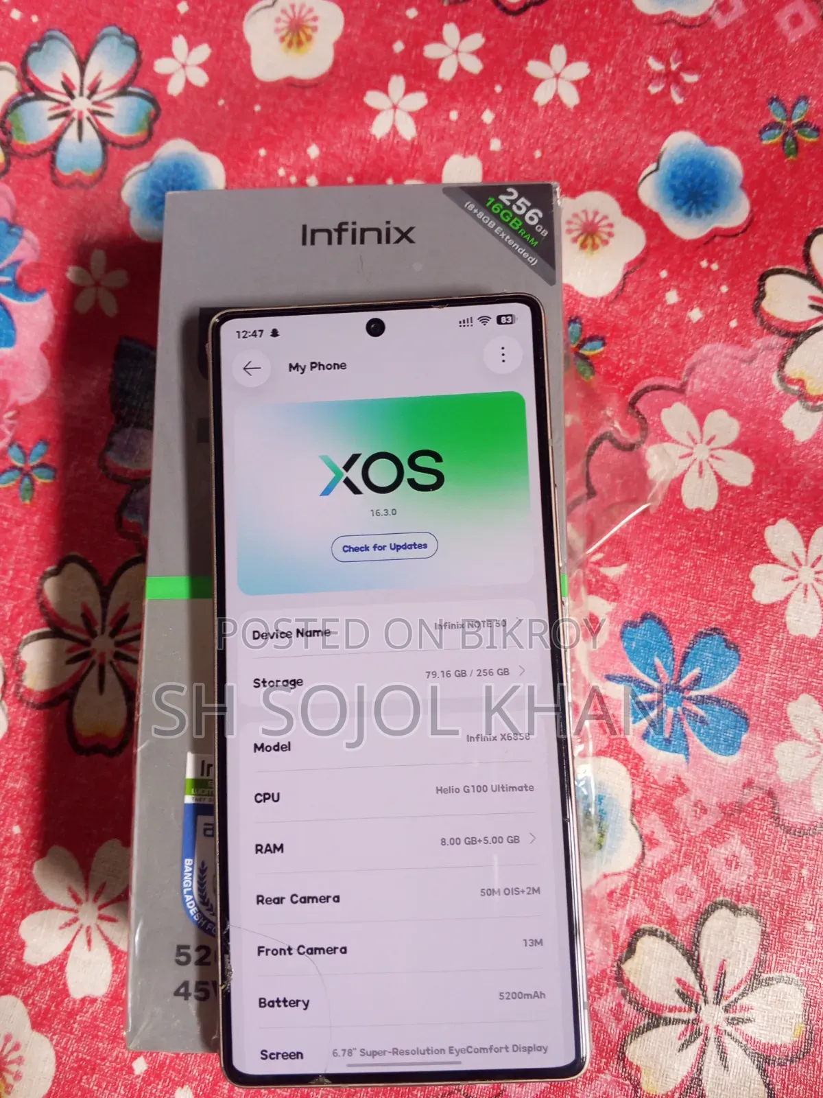 New Infinix Note 50 4G 256 GB Gray