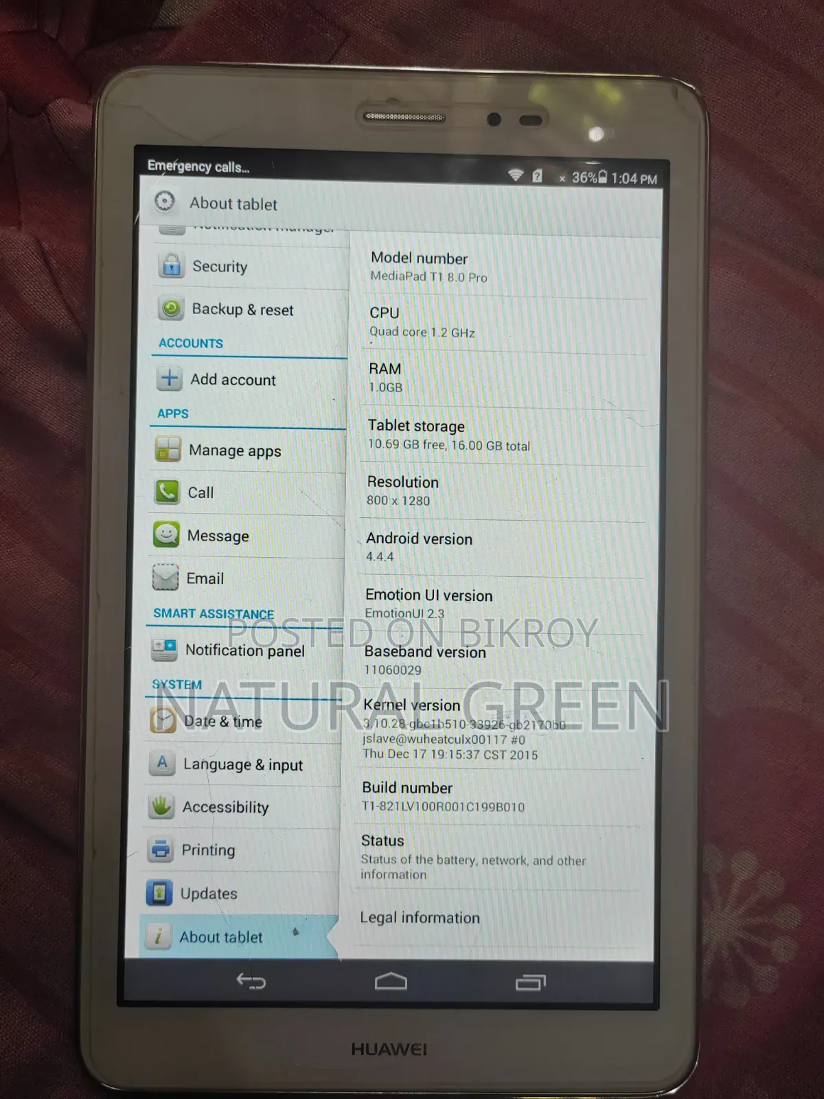 Huawei MediaPad T1 8.0 16 GB Silver