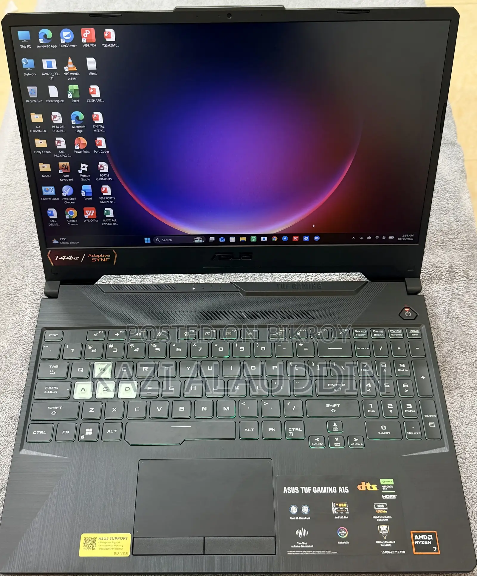 New Laptop Asus TUF Gaming A15 16GB AMD Ryzen 5 SSD 512GB