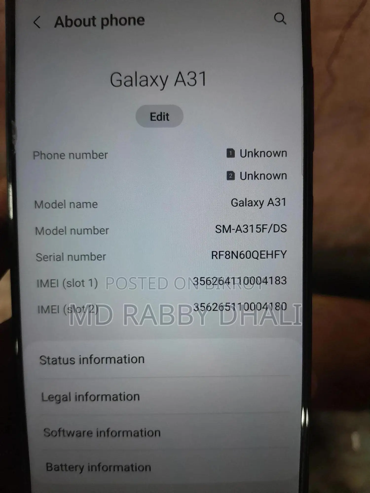Samsung Galaxy A31 128 GB ব্রোঞ্জ