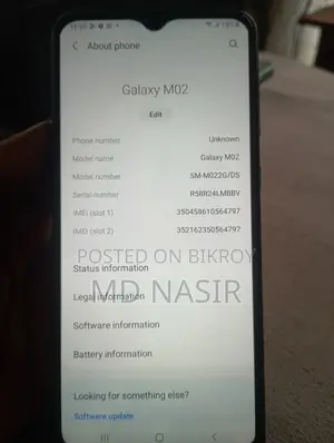 স্যামসাং গ্যালাক্সি এম০২ ৩২ জিবি ব্ল্যাক