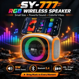 Sy-777 Speaker, Hi-Fi Sound with RGB Lighting and FM Radio