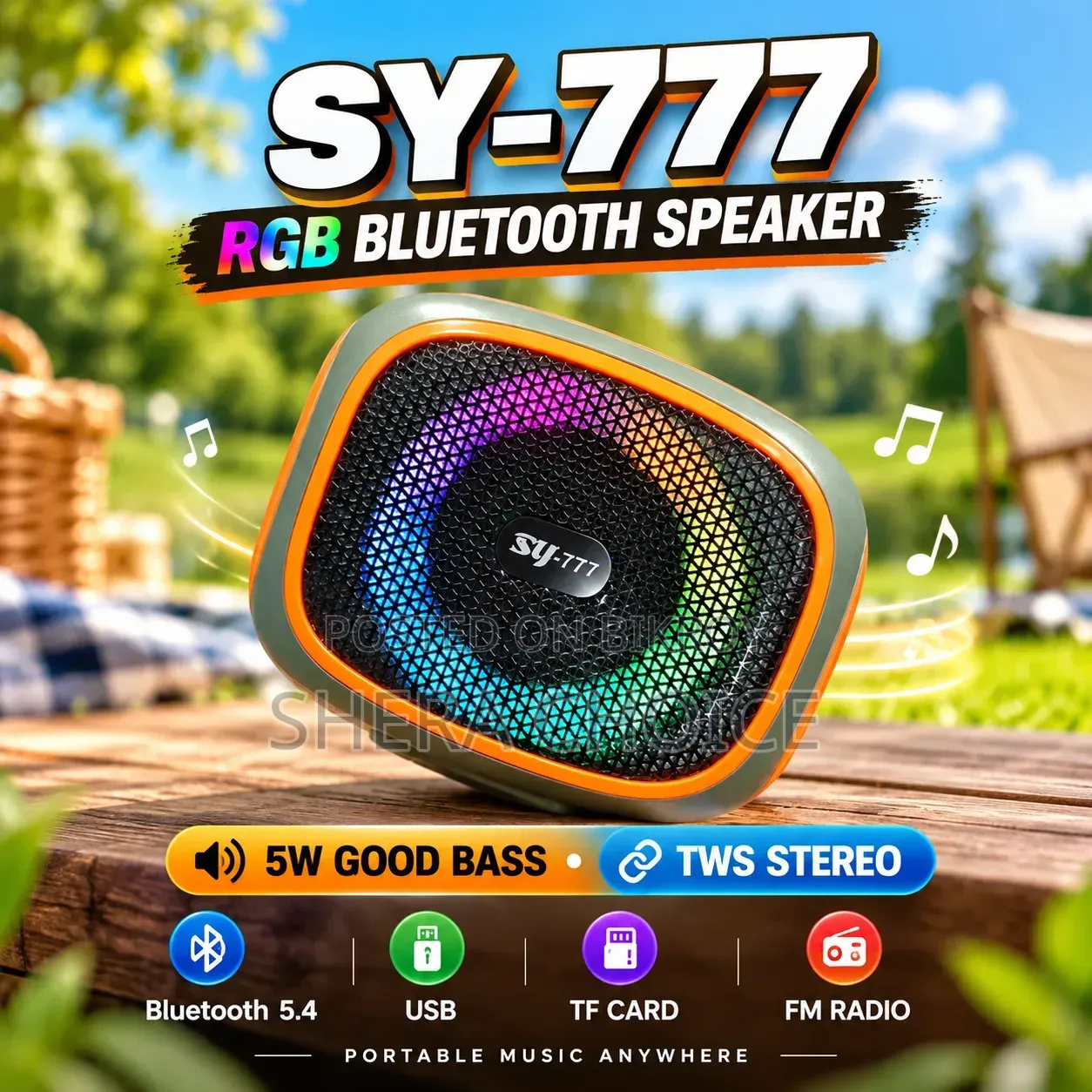 Sy-777 স্পিকার, আরজিবি (Rgb) লাইটিং ও এফএম রেডিওসহ হাই-ফাই সাউন্ড