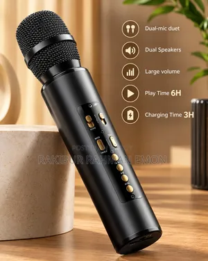 Wireless Bluetooth Karaoke Microphone With Built-in Speakers