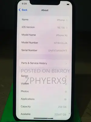 অ্যাপল আইফোন এক্সএস ২৫৬ জিবি কালো