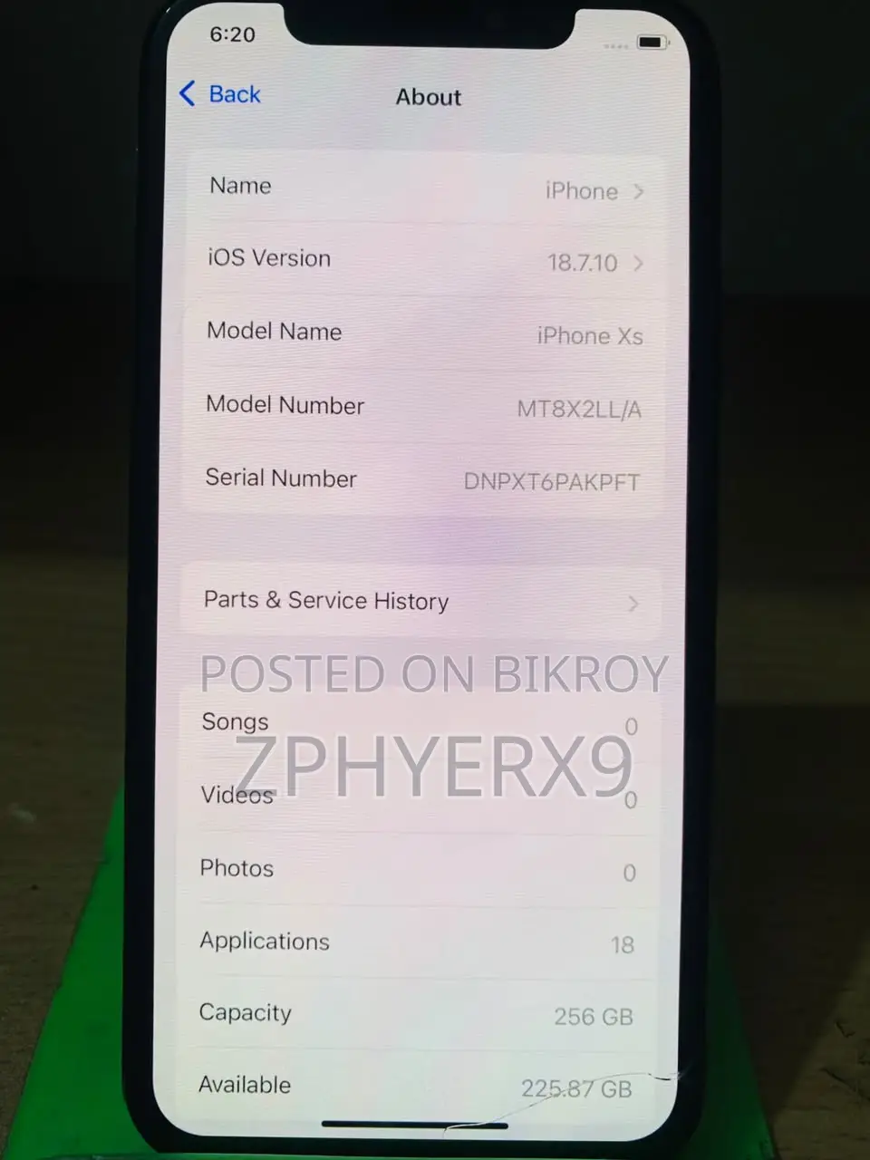 অ্যাপল আইফোন এক্সএস ২৫৬ জিবি কালো