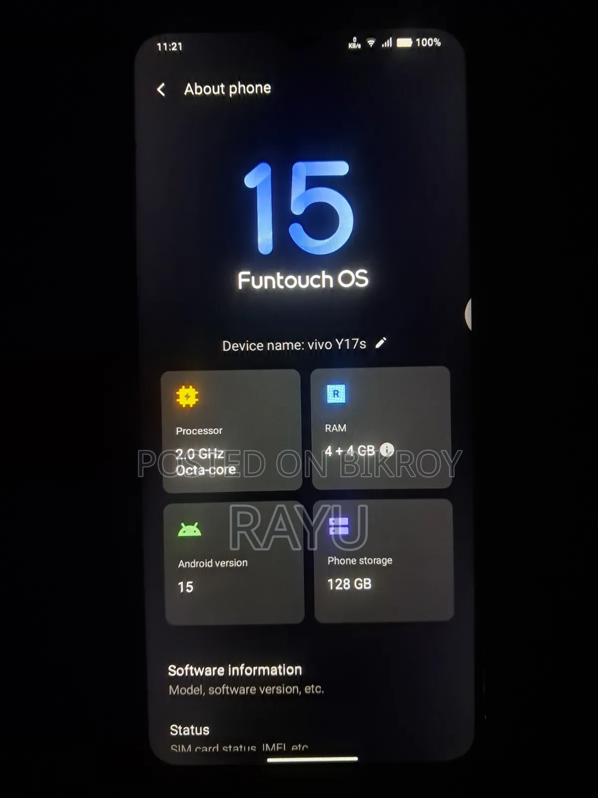 Vivo Y17s 128 GB Black