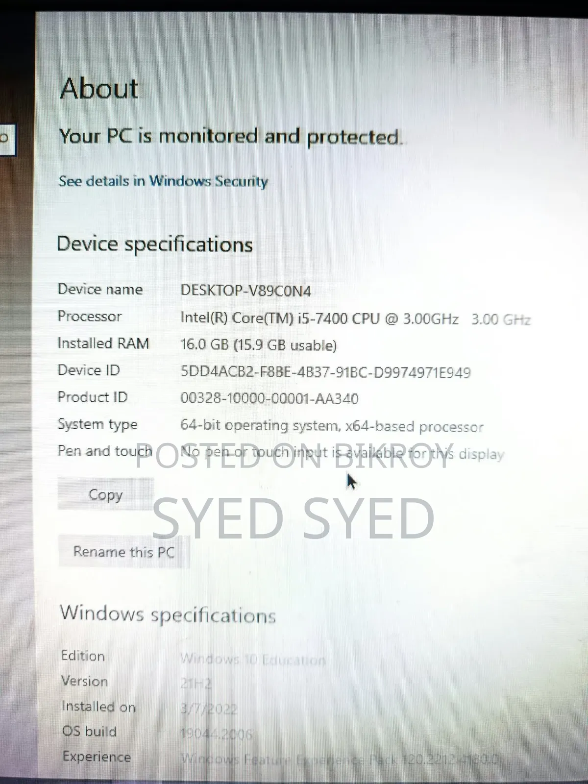Desktop Computer HP 16GB Intel Core i5 HDD 1T