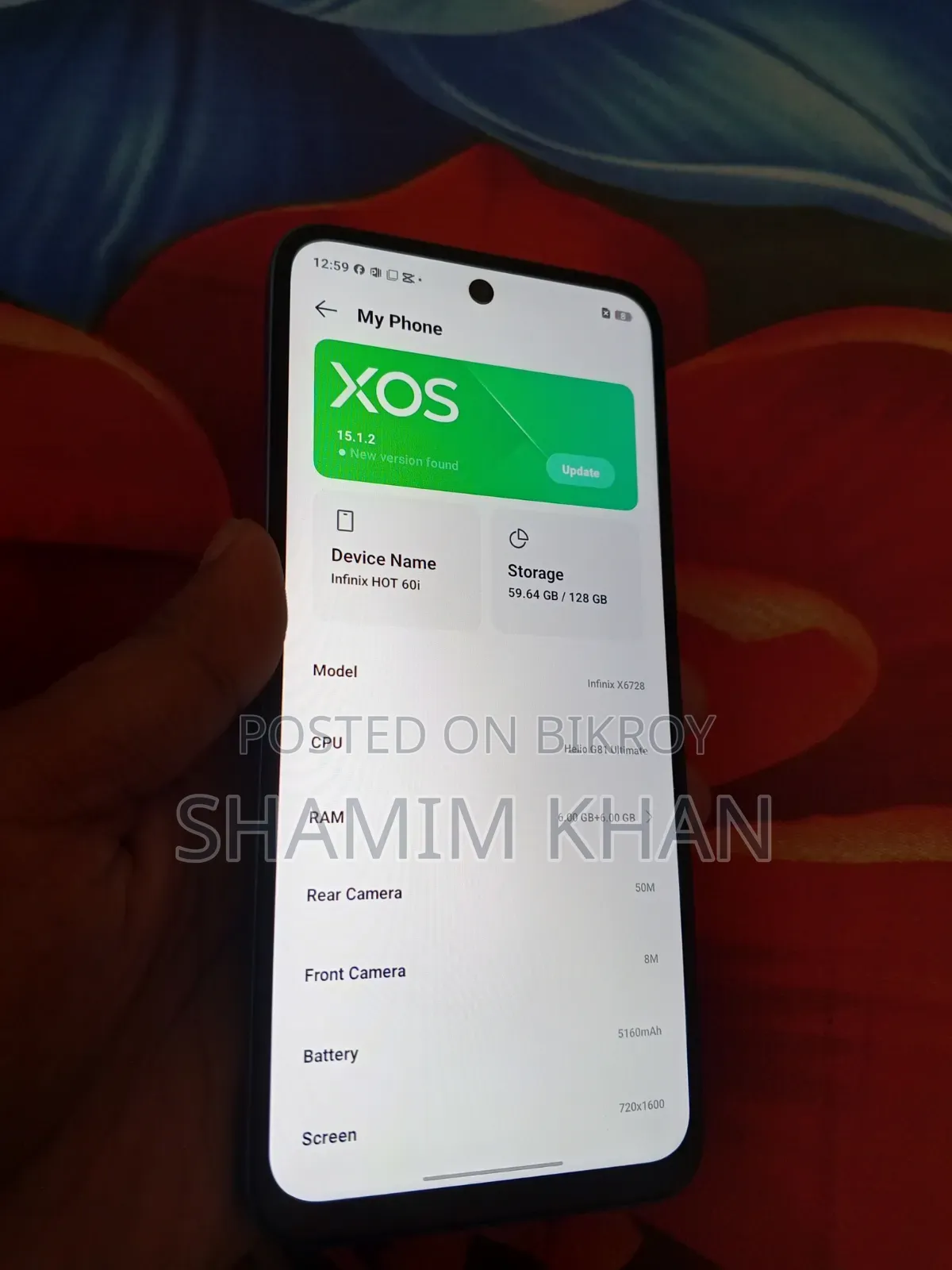 Infinix Hot 60i 128 GB Blue