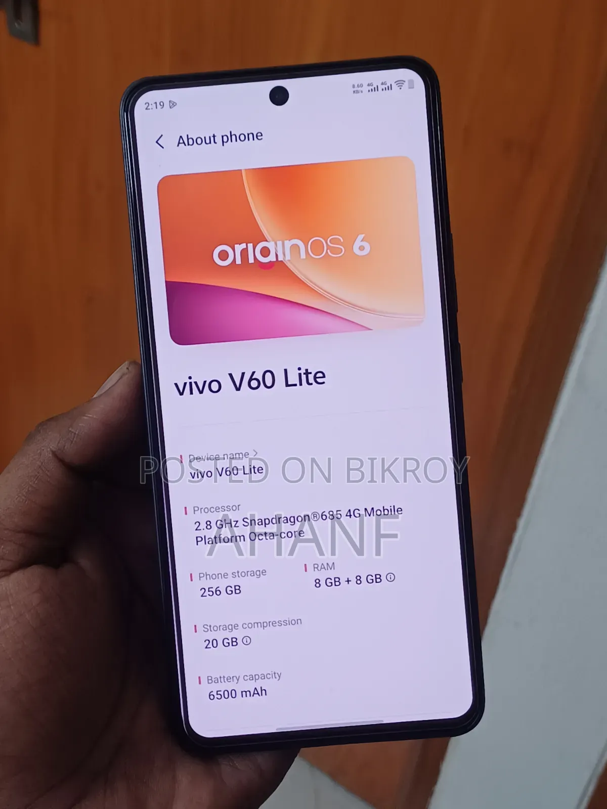 Vivo V60 Lite 256 GB Black