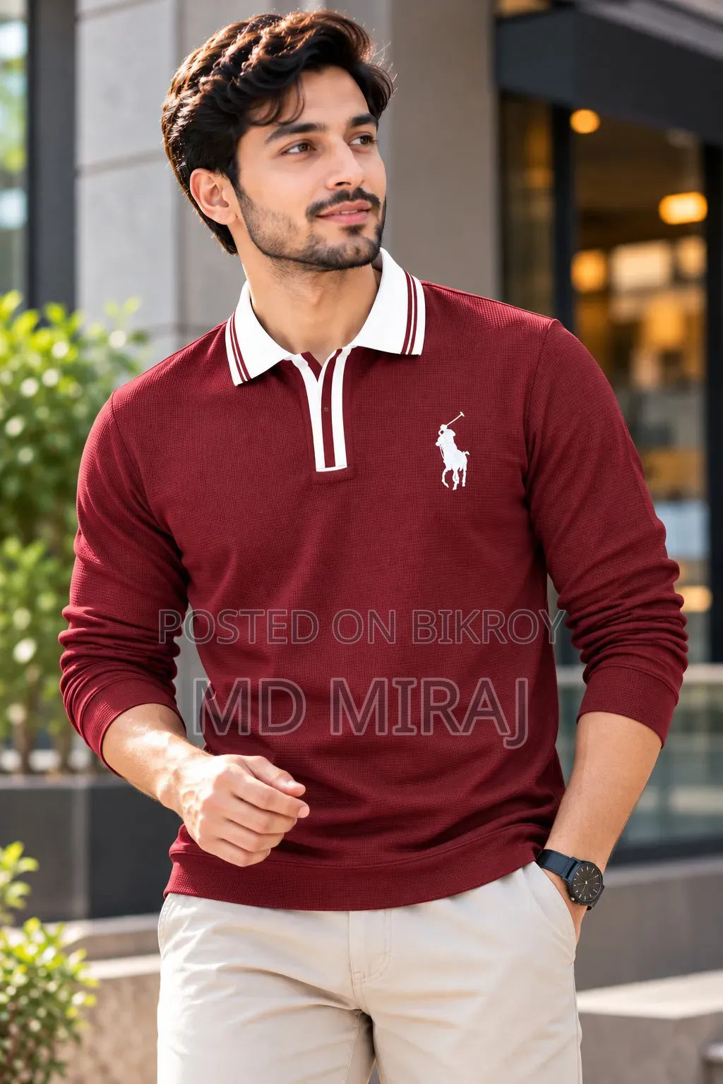 Premium Embroidery Full Sleeve Polo Shirt