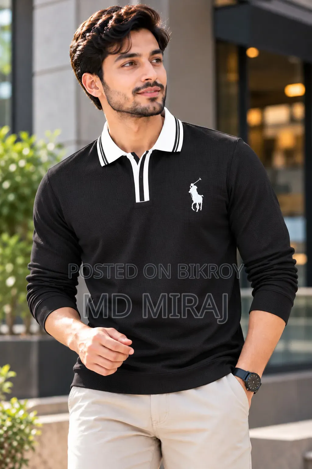 Premium Embroidery Full Sleeve Polo Shirt