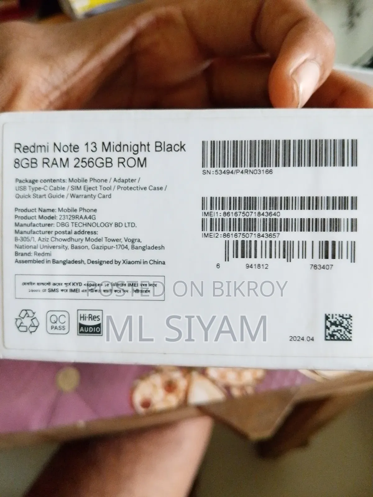 Xiaomi Redmi Note 13 256 GB Black