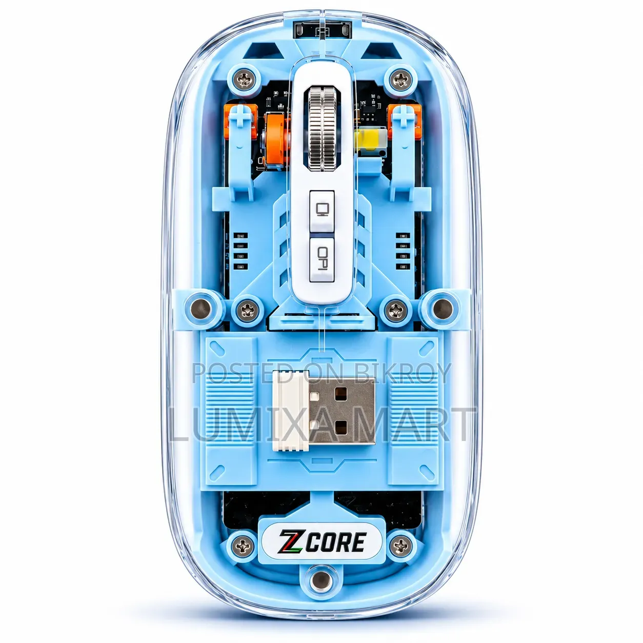 Transparent Tri-Mode Wireless Mouse