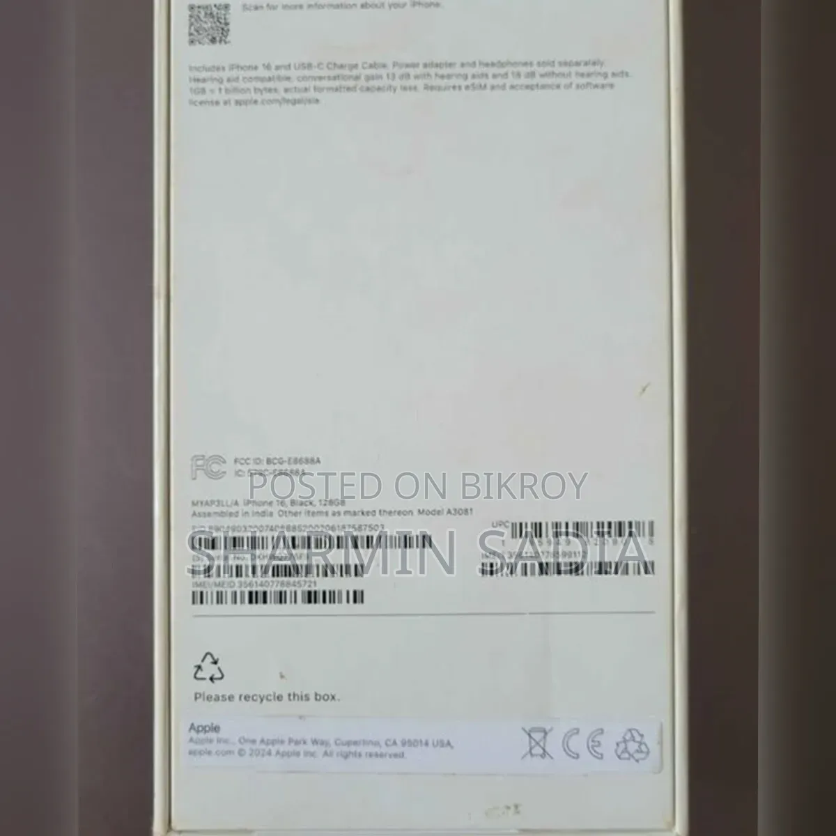 Apple iPhone 16 128 GB