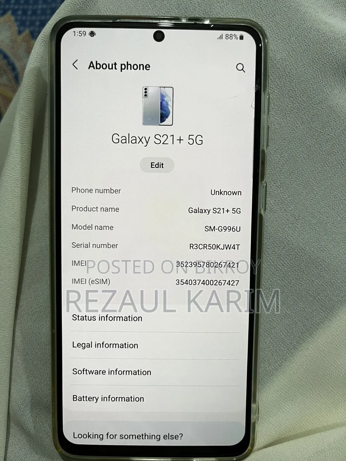 Samsung Galaxy S21 5G 128 GB Gray