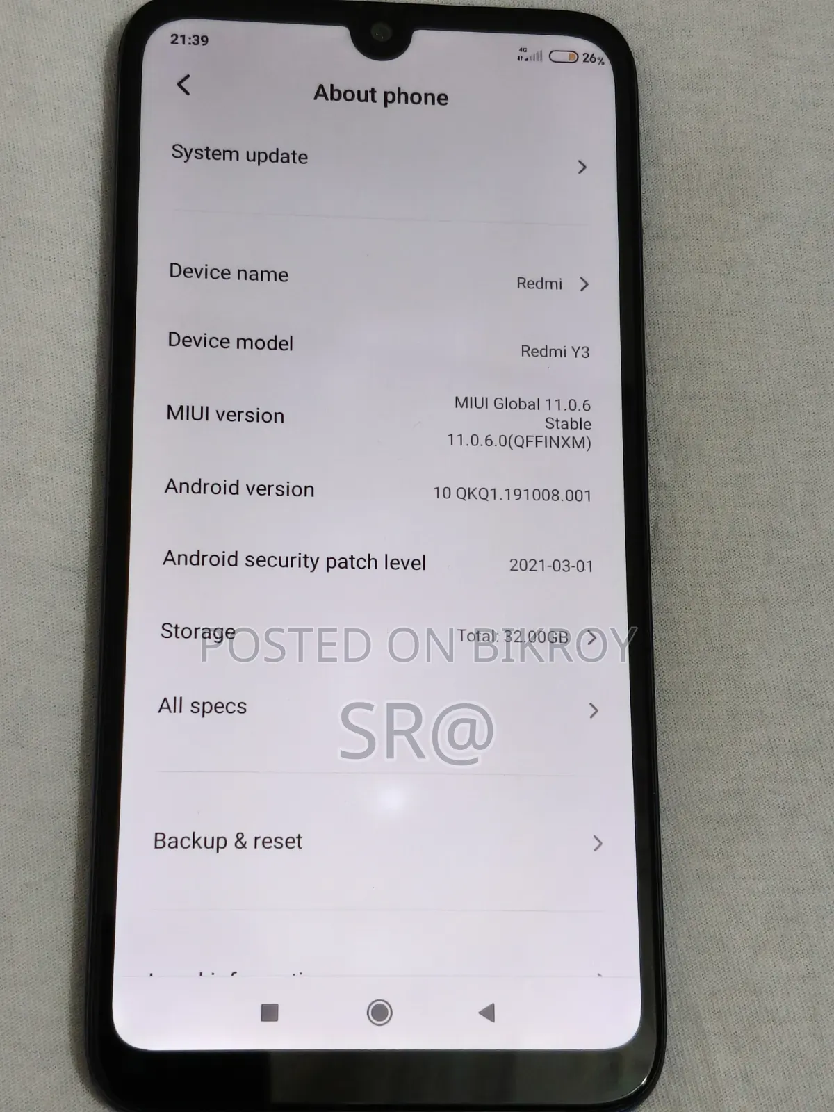 Xiaomi Redmi Y3 32 GB Black