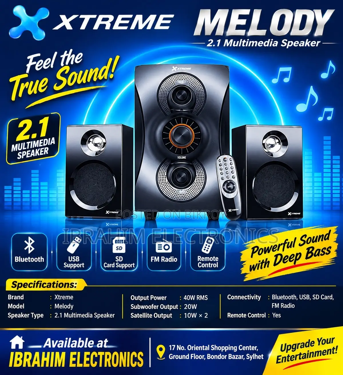 Xtreme MELODY 2.1 Multimedia Bluetooth Speaker