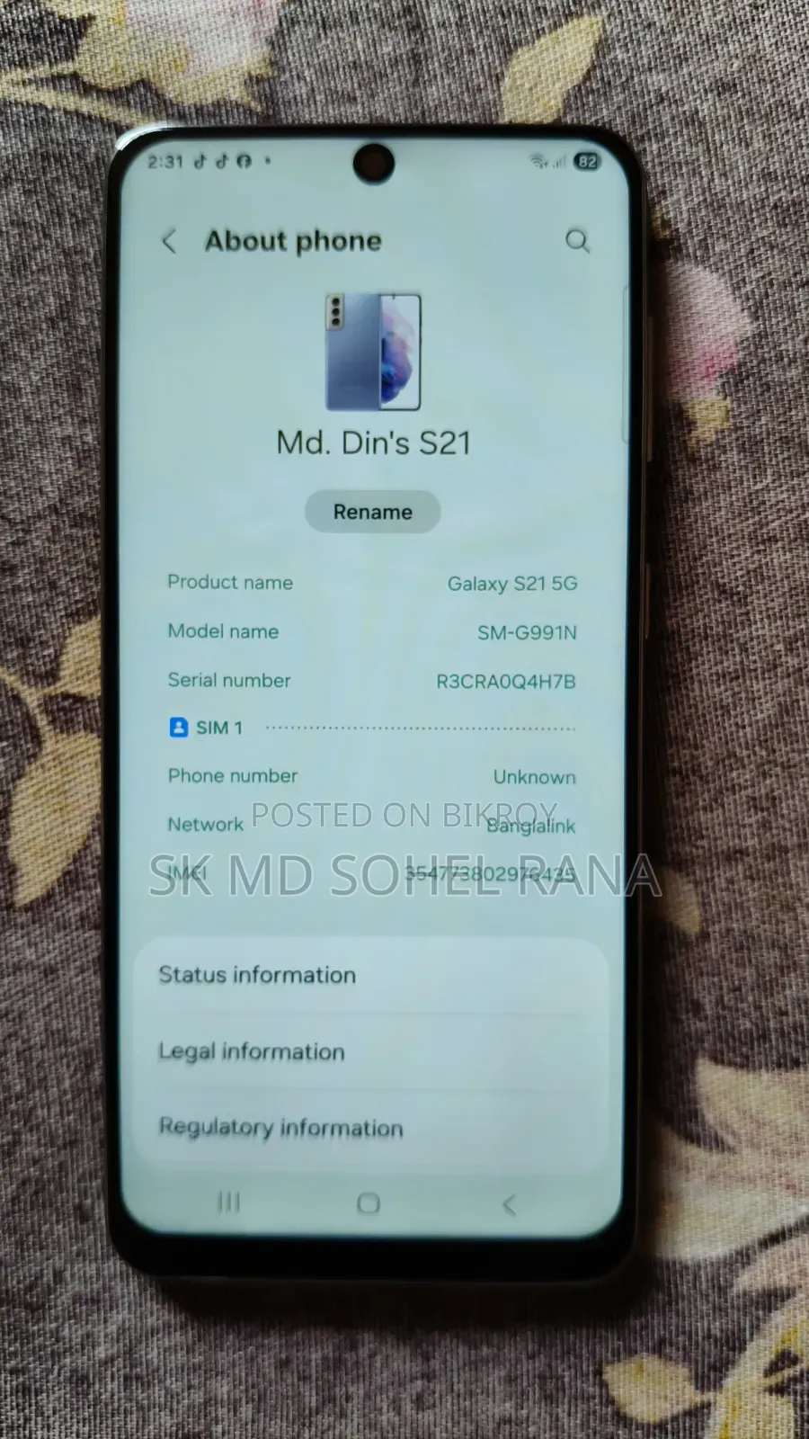 Samsung Galaxy S21 5G 256 GB Gold