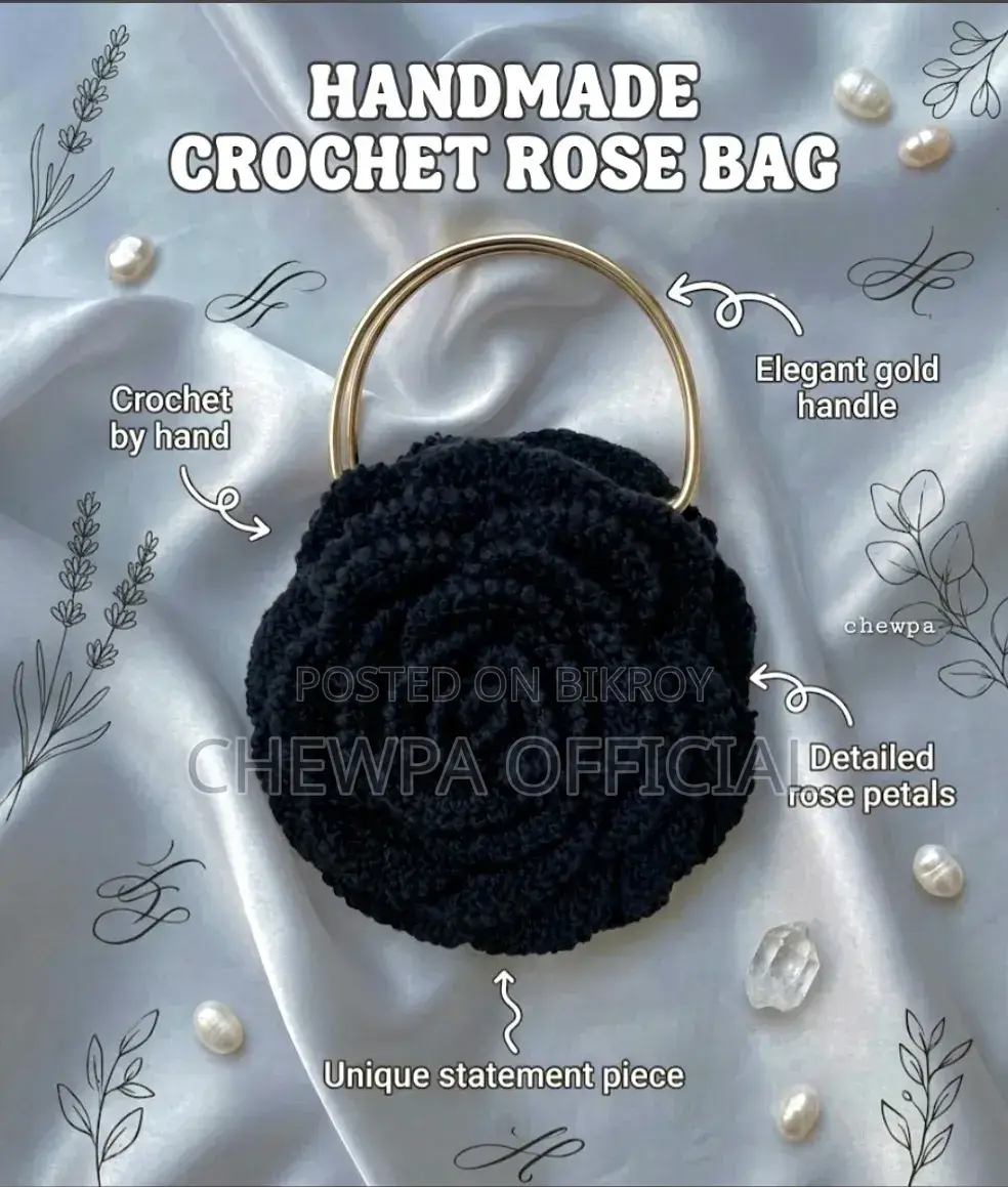Crochet Rose Bag You Can Customise This Colour