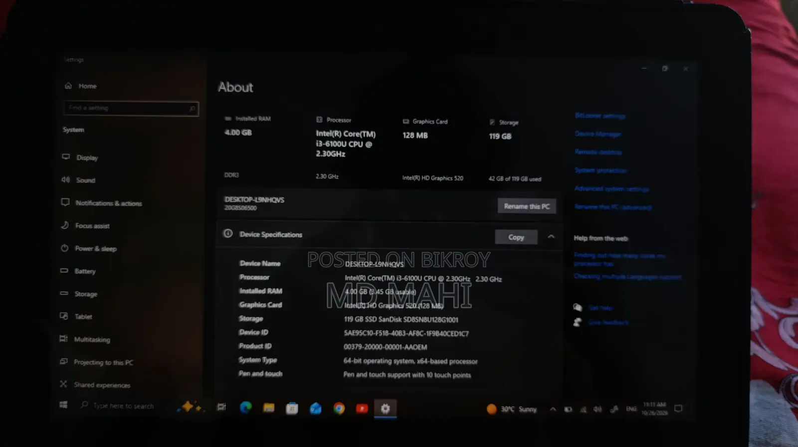 Laptop Lenovo Yoga 11e 4GB Intel Core i3 SSD 128GB