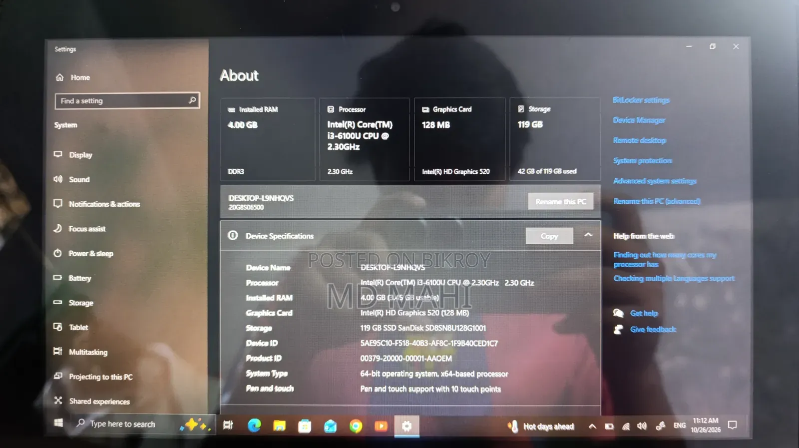 Laptop Lenovo Yoga 11e 4GB Intel Core i3 SSD 128GB