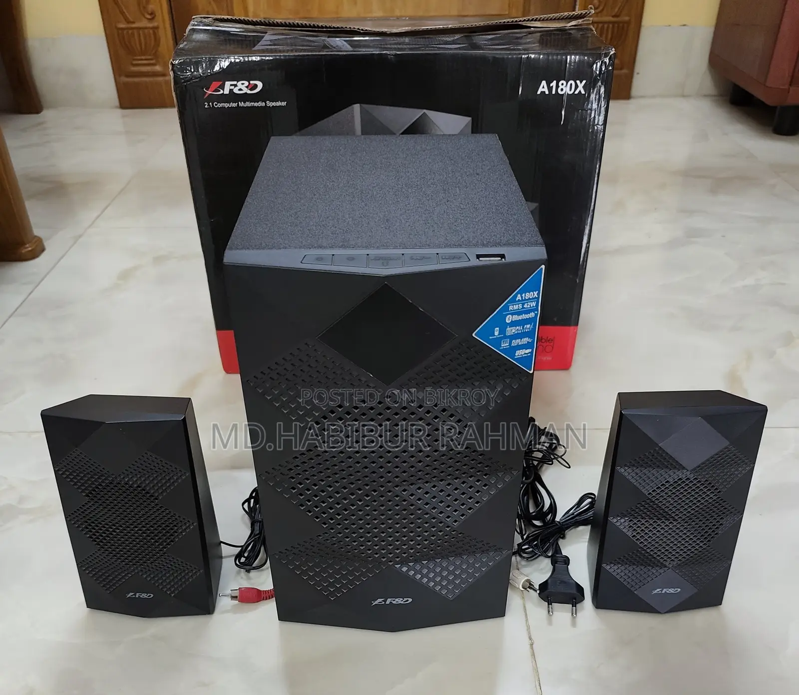 F&D A180X Multimedia Bluetooth 2:1 Speaker