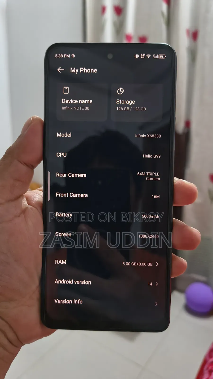 ইনফিনিক্স নোট ৩০ ১২৮ জিবি ব্ল্যাক
