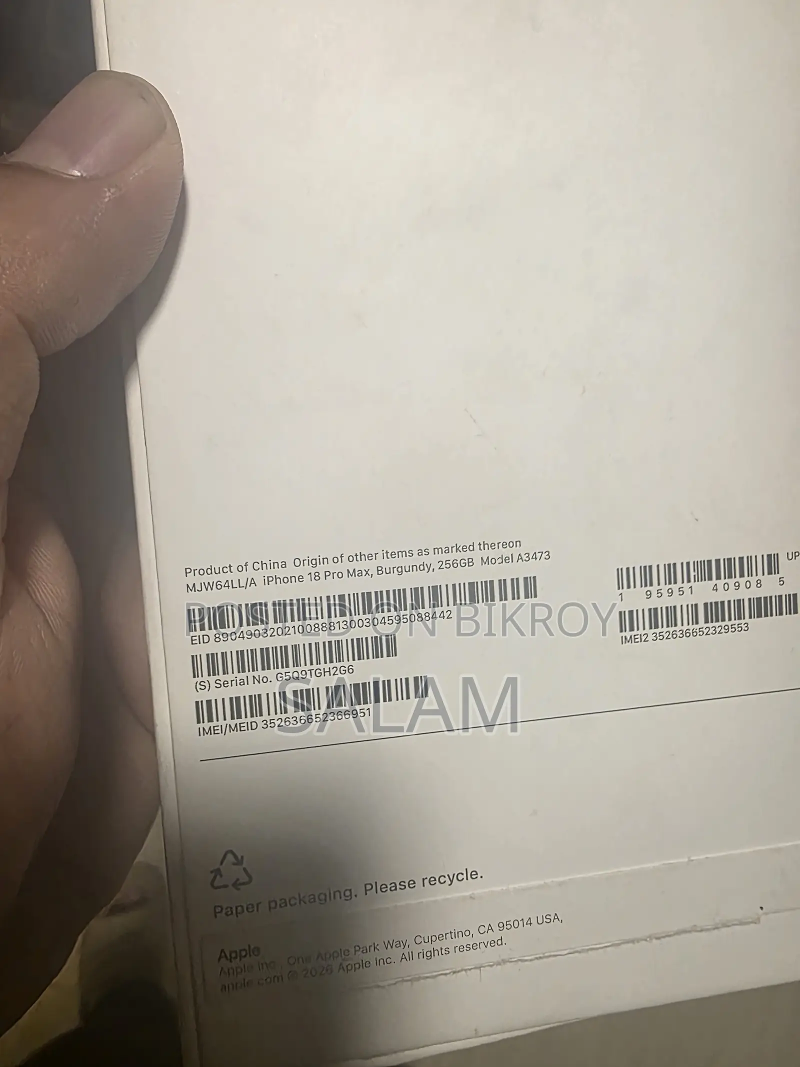 New Apple iPhone 18 Pro Max 256 GB Red