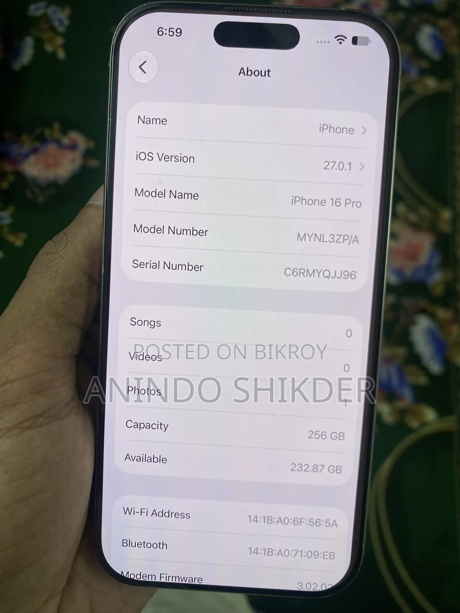 Apple iPhone 16 Pro 256 GB Silver