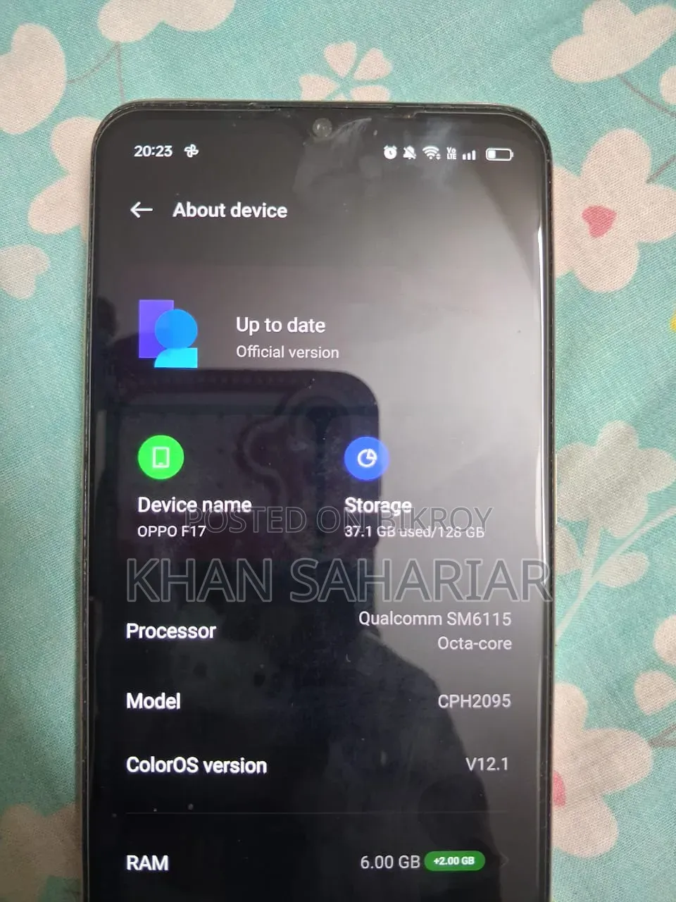 অপ্পো এফ১৭ ১২৮ জিবি গোল্ড