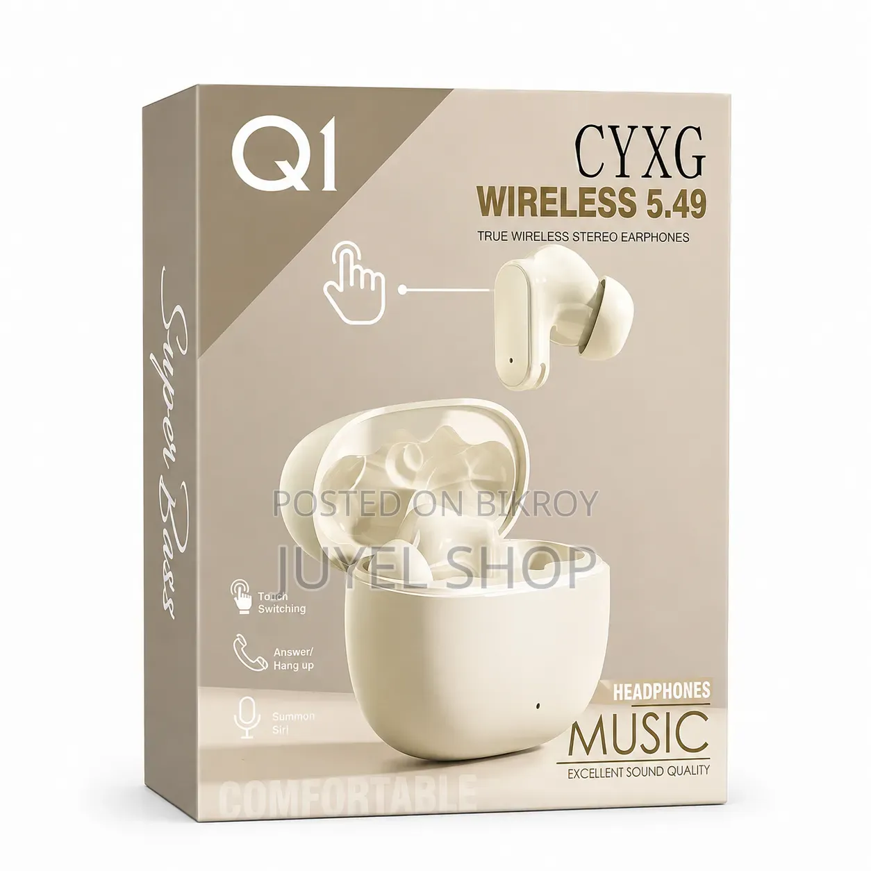 CYXG Q1 TWS Earbuds – Deep Bass, ENC & Smart Touch Control