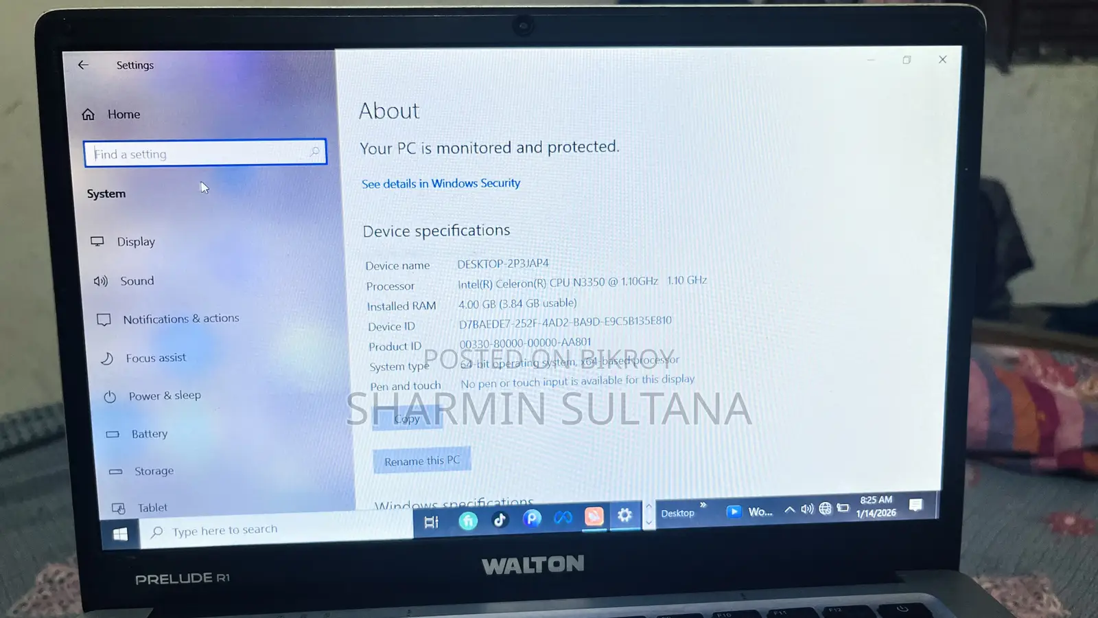 ল্যাপটপ ডিজিটাল স্টর্ম ৪জিবি এইচডিসি ৬০জিবি