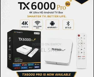 TX6000 Pro 5G Google TV Box | Android 15.0 | 16GB RAM + 256GB