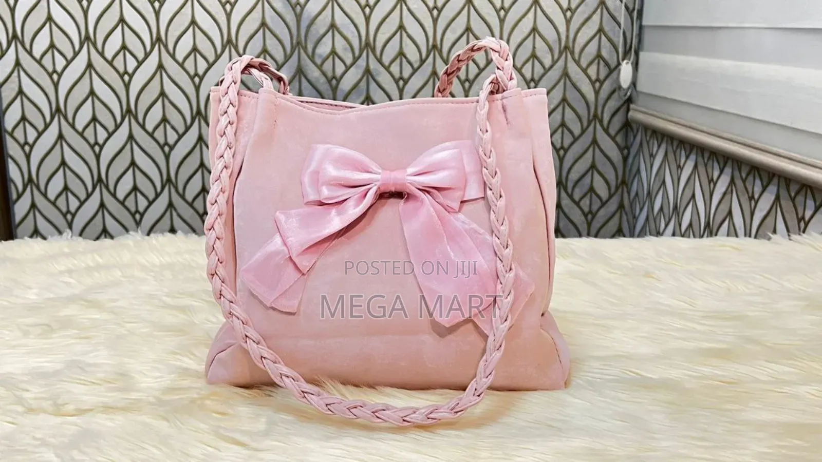 Solid Color Braided Lace Bow Large Capacity Bag(1375)