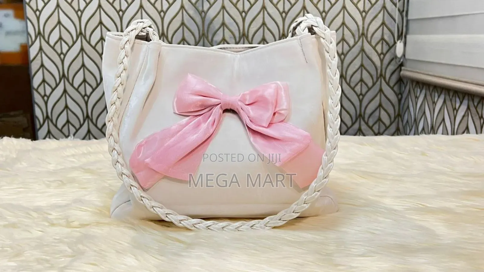 Solid Color Braided Lace Bow Large Capacity Bag(1375)