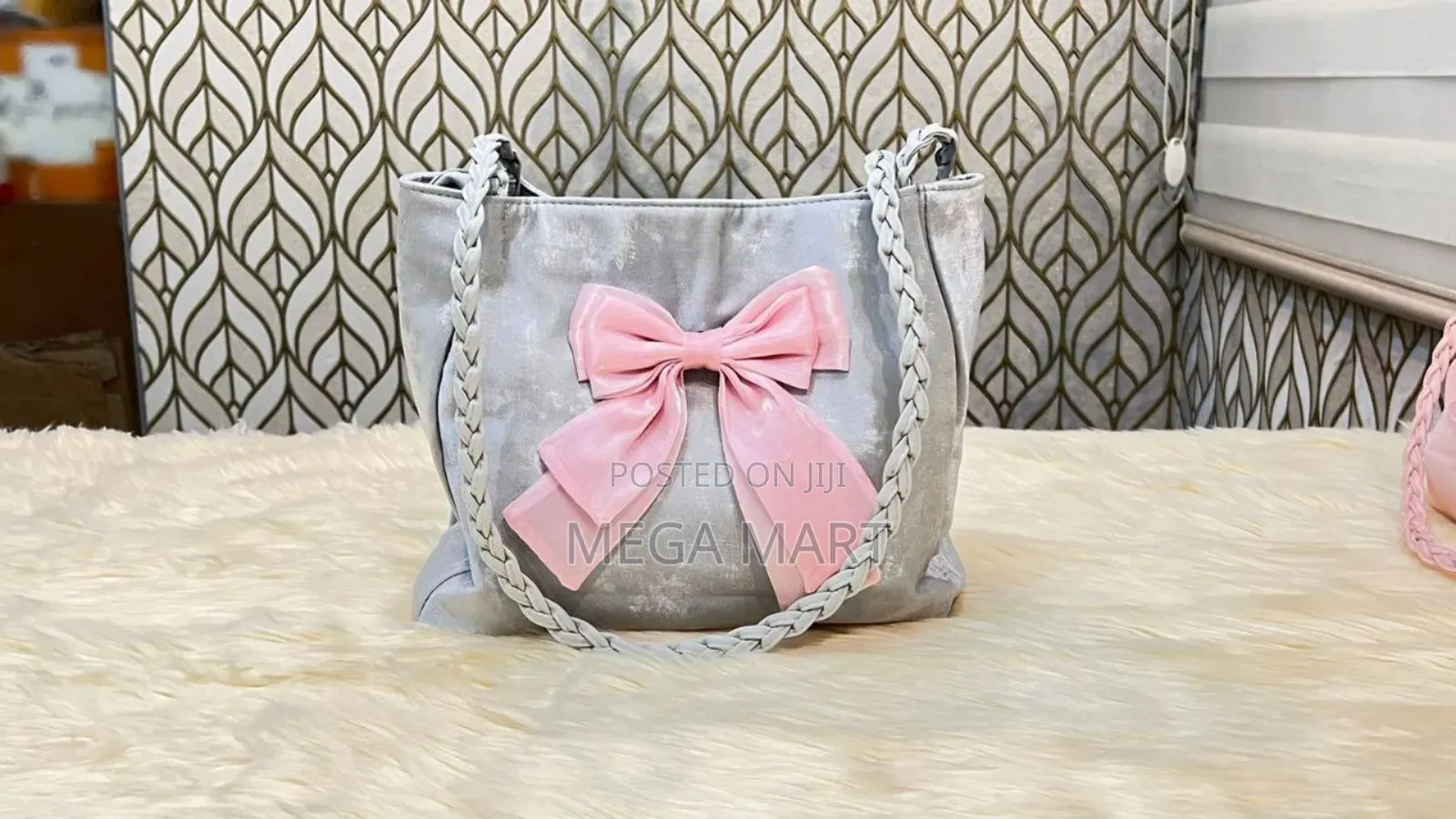 Solid Color Braided Lace Bow Large Capacity Bag(1375)