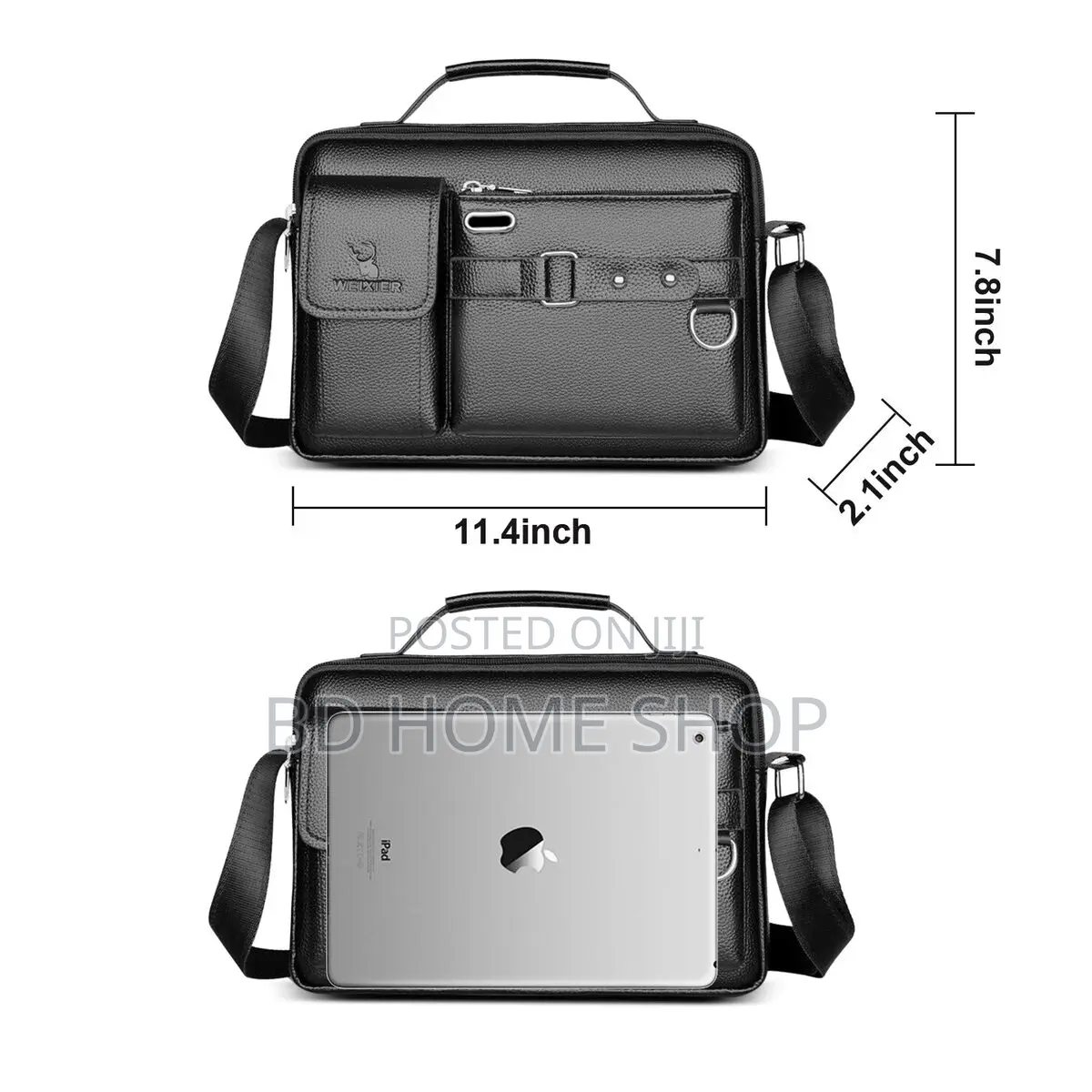 Luxury Brand Mens Leather Bags Messenger Work Business
