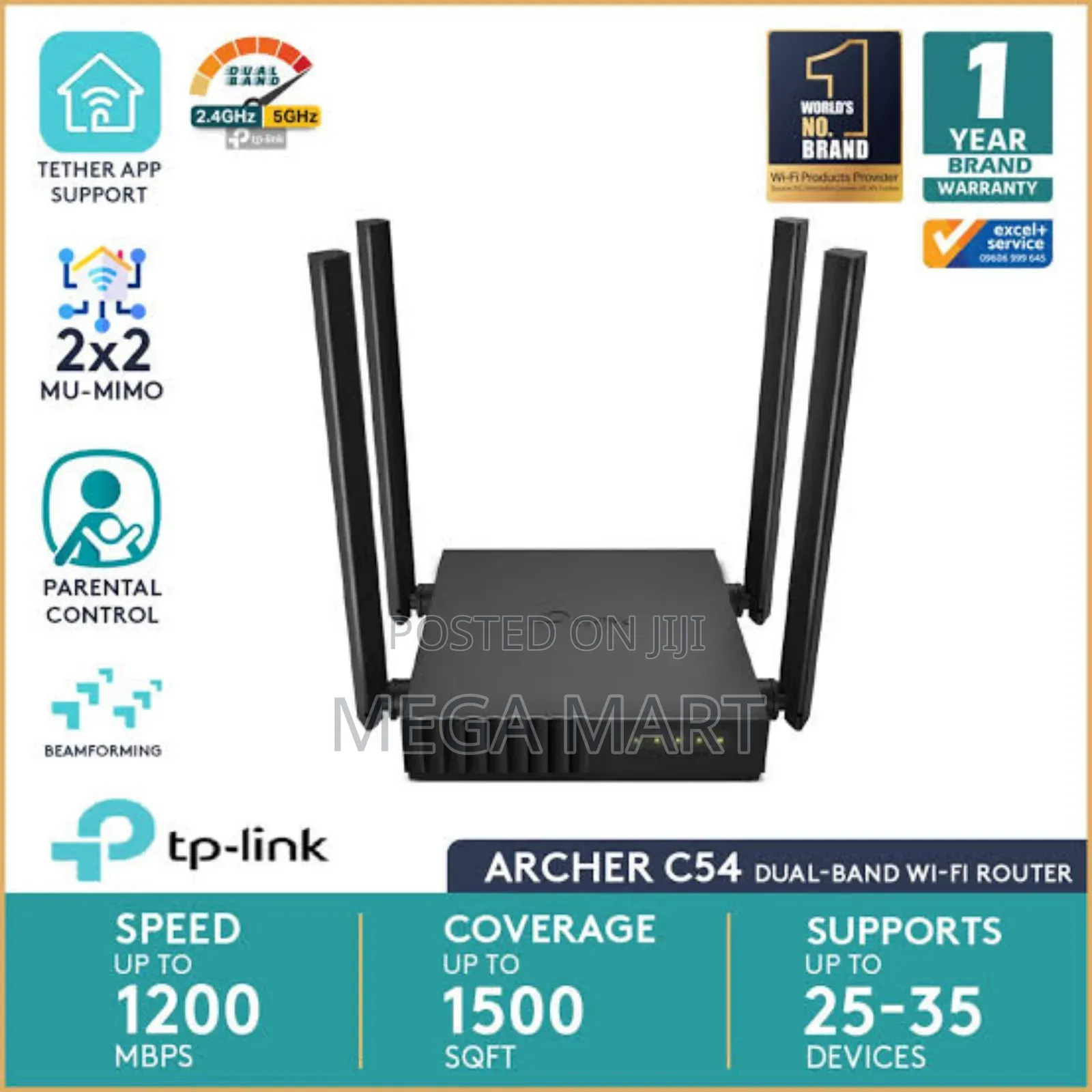 Archer C54 AC1200 Dual Band Wi-Fi Router (1059