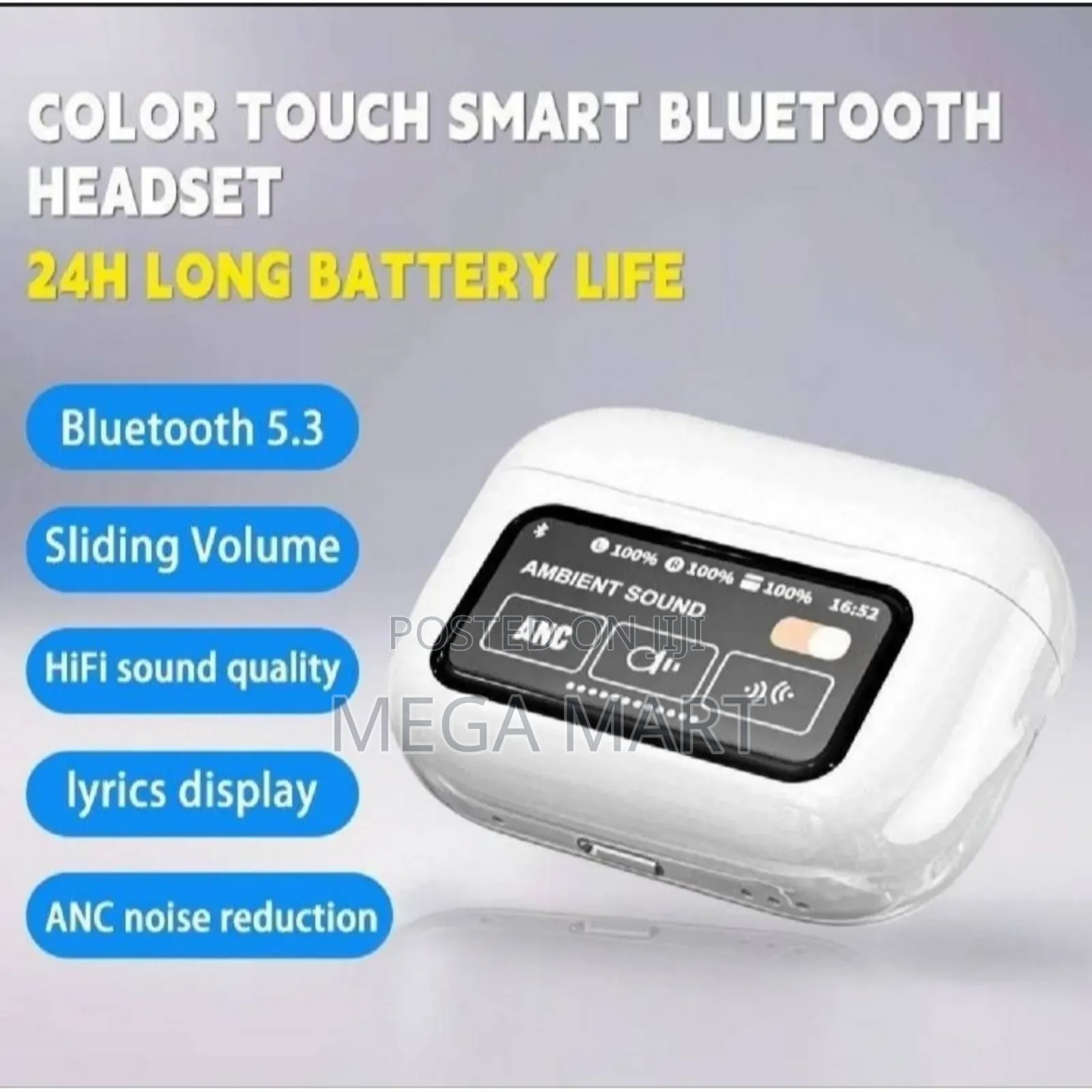 A9 Pro ANC Earbuds Touch Screen Display (597