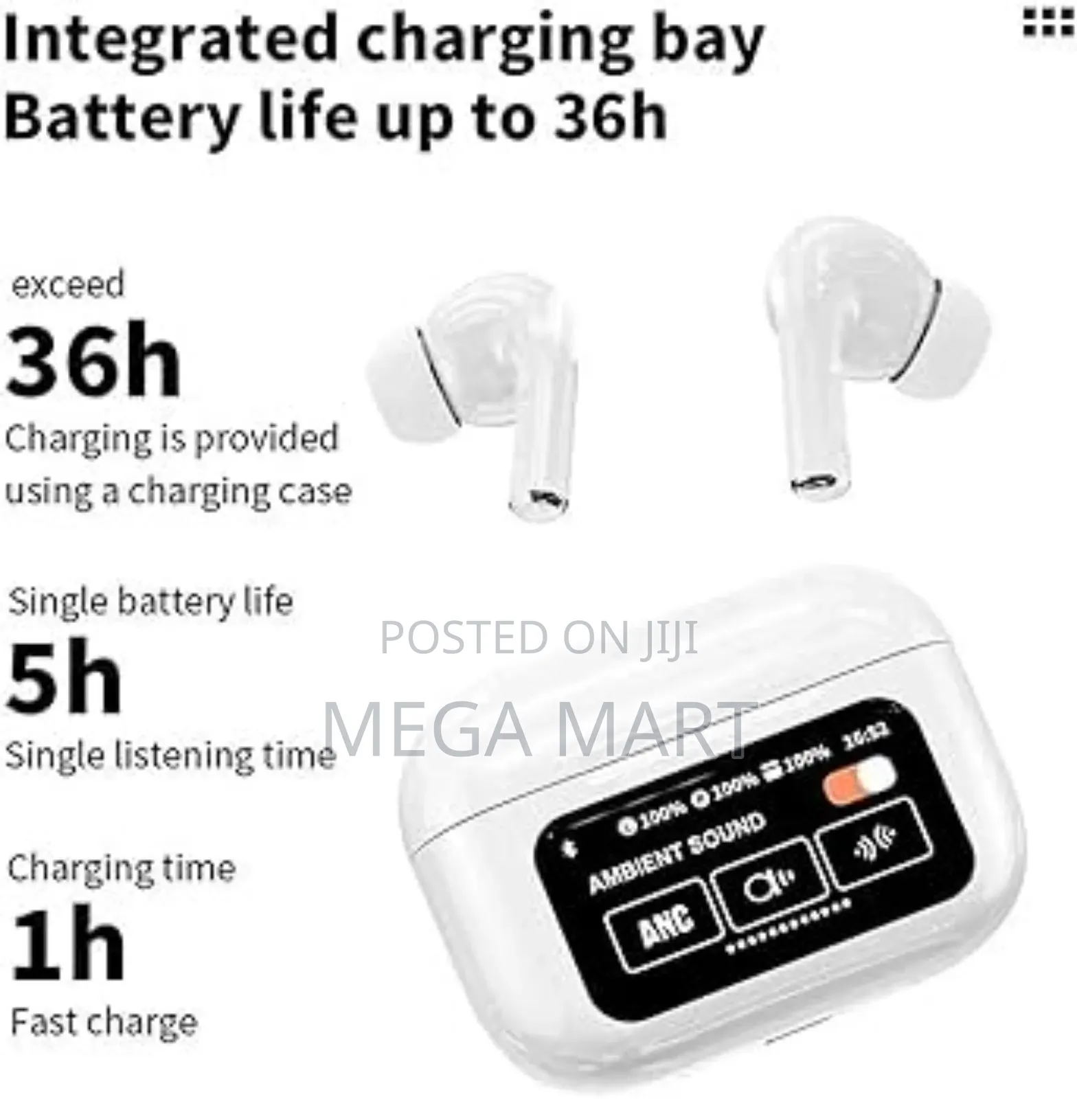 A9 Pro ANC Earbuds Touch Screen Display (597