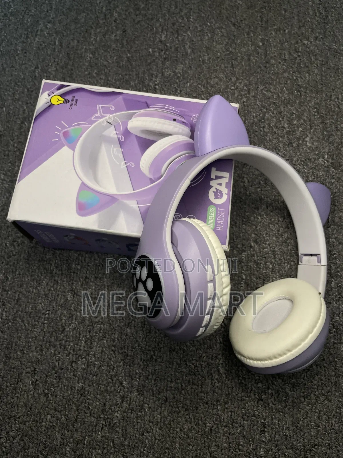 LED Flash Cute Cat Ears Wireless Headphone(891
