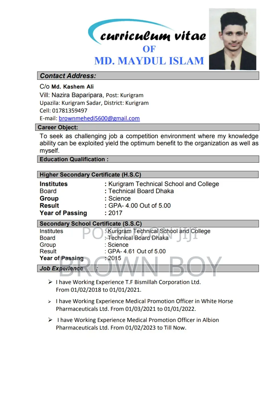 Computing IT CV