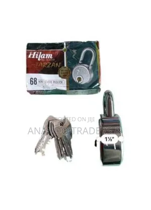 Indian Hilam Tarzan 68 Mm 8 Lever 4 Keys Padlock Tala