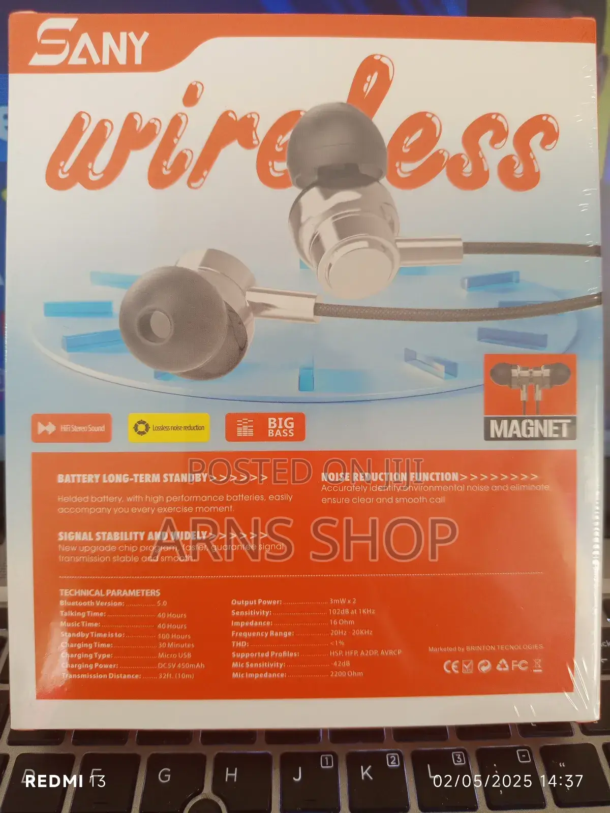 SANY S100 Wireless Stereo Headset