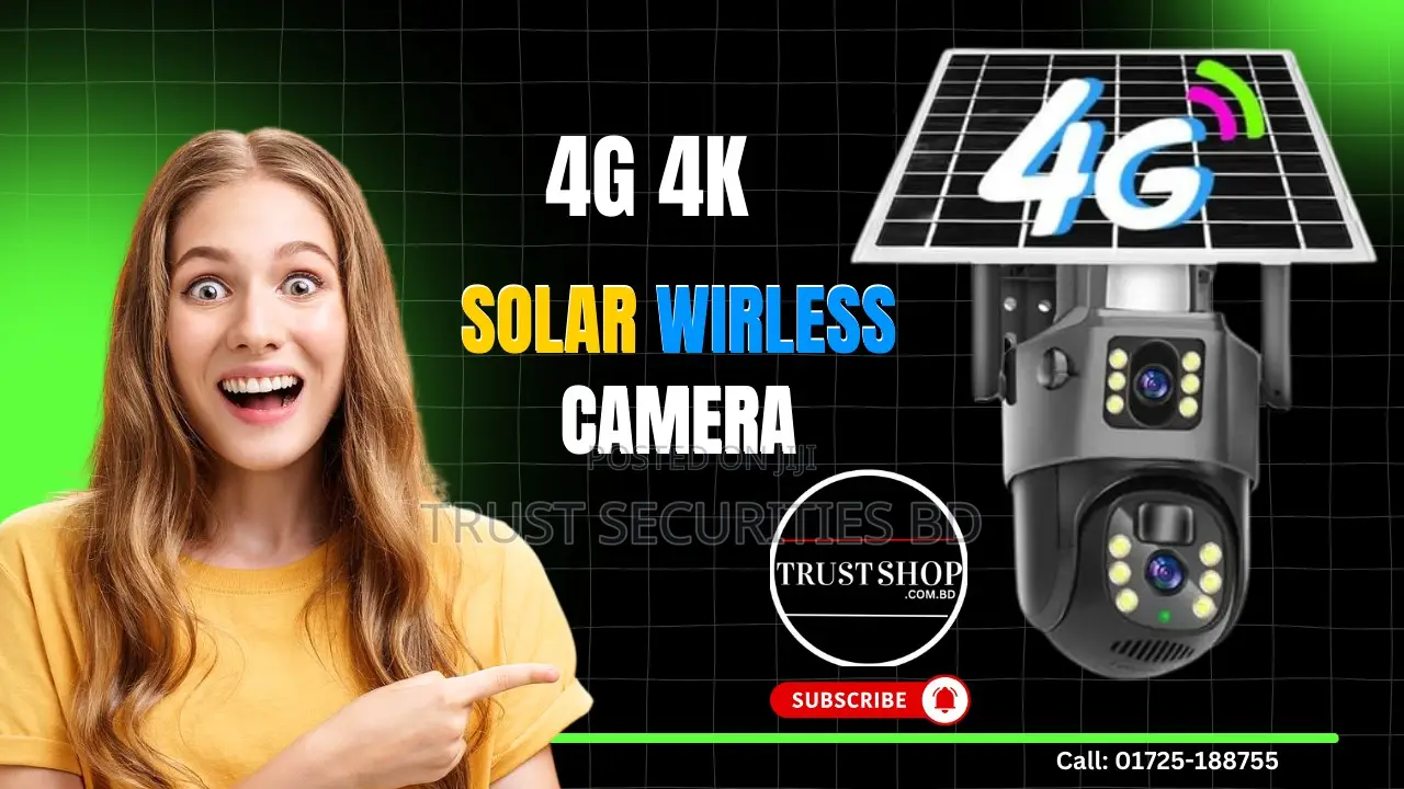 8MP Wireless Solar Camera 4G Sim Outdoor Dual IP Camera