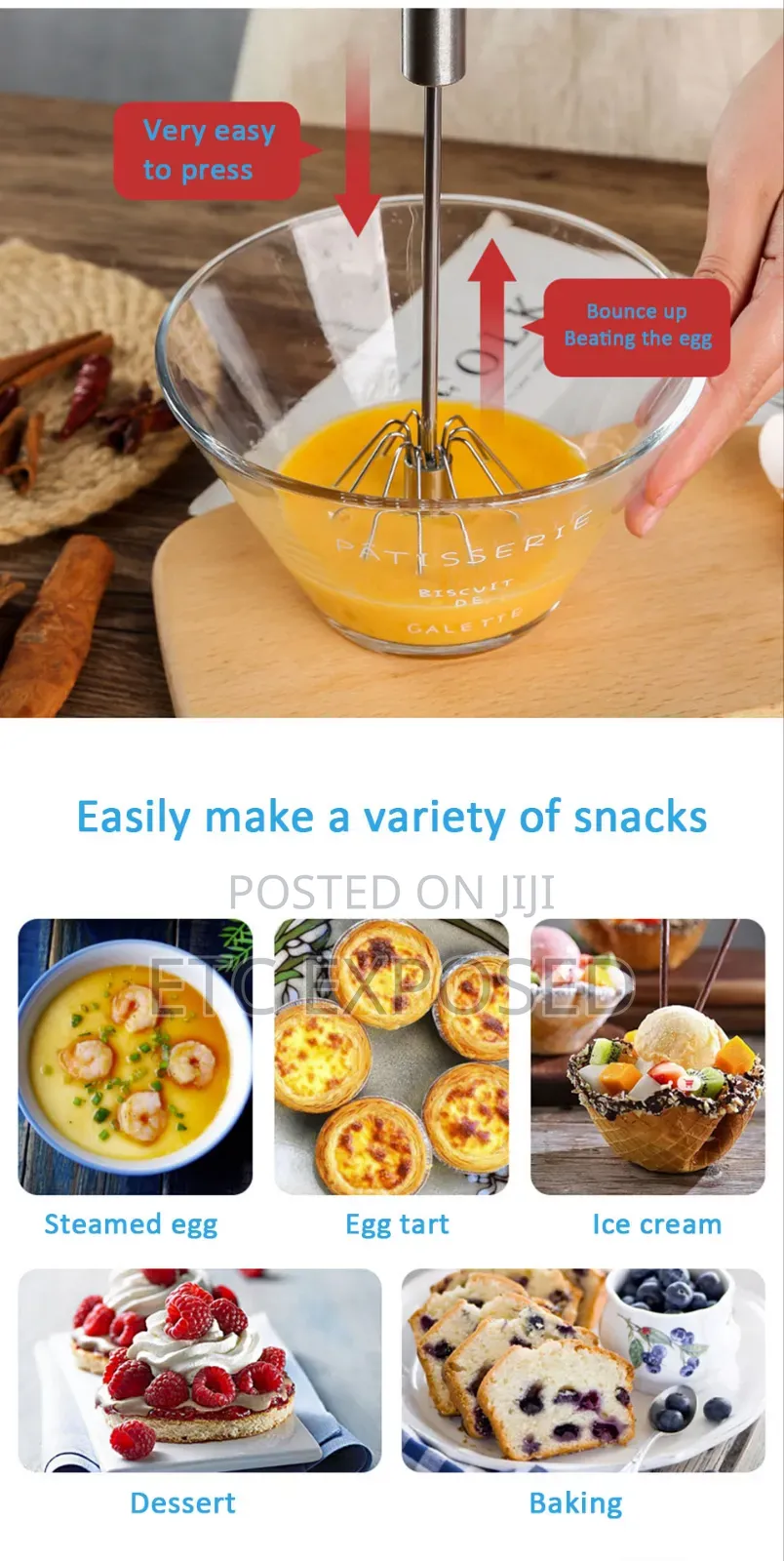 Automatic Mixer Stainless Steel Manual Hand Mixer Egg Tools