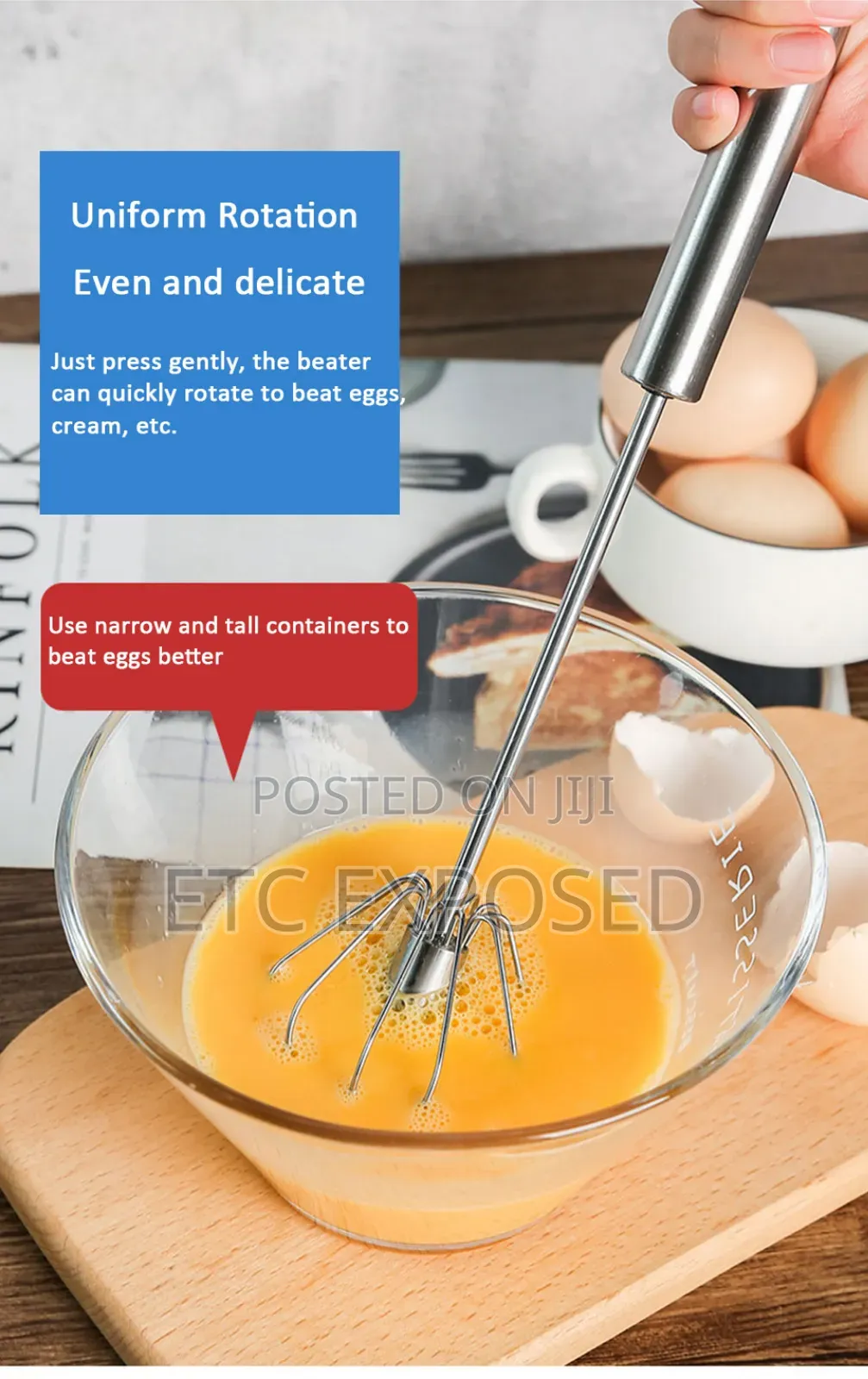 Automatic Mixer Stainless Steel Manual Hand Mixer Egg Tools